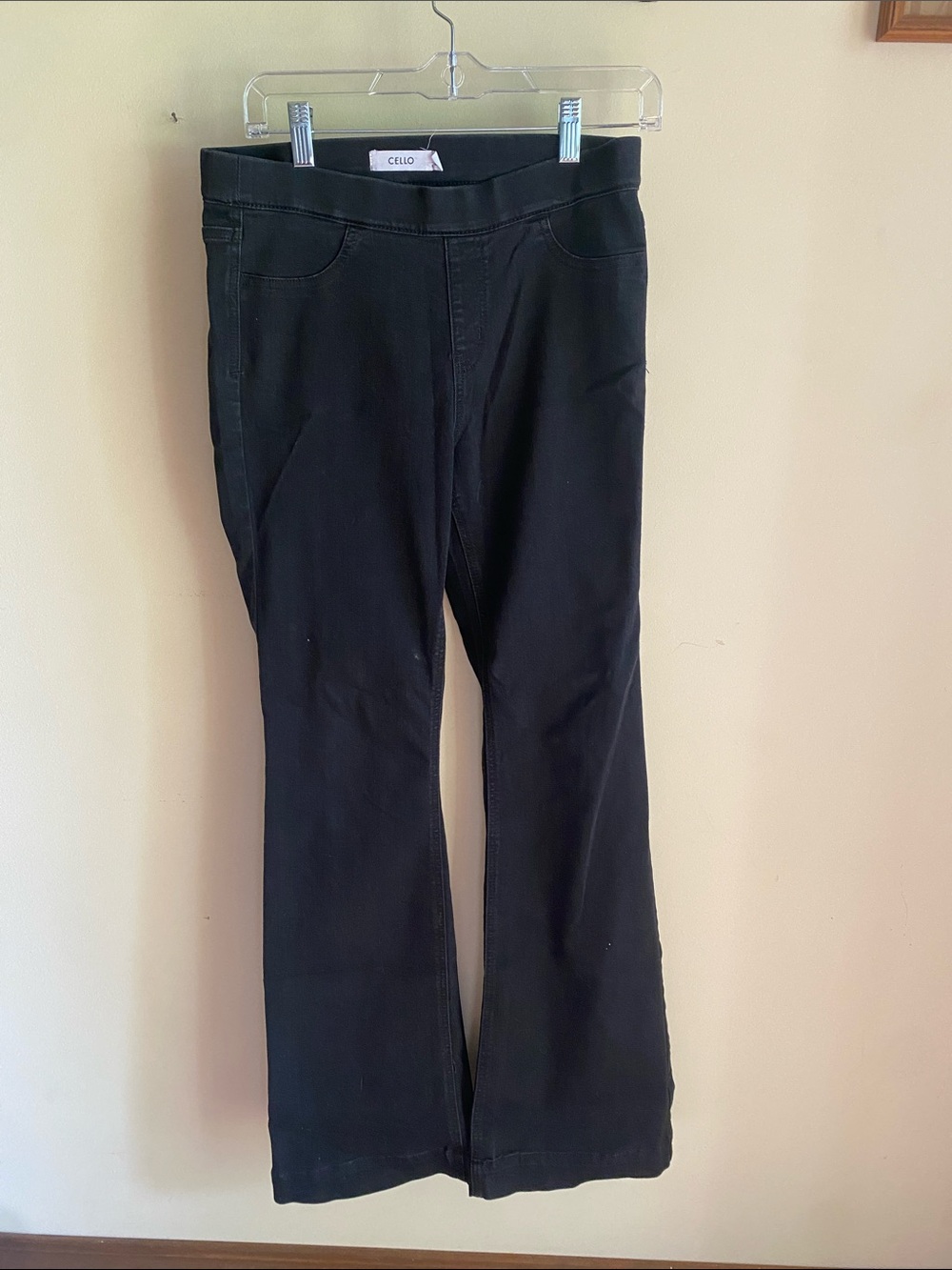Cello Black boot cut pull on pants.